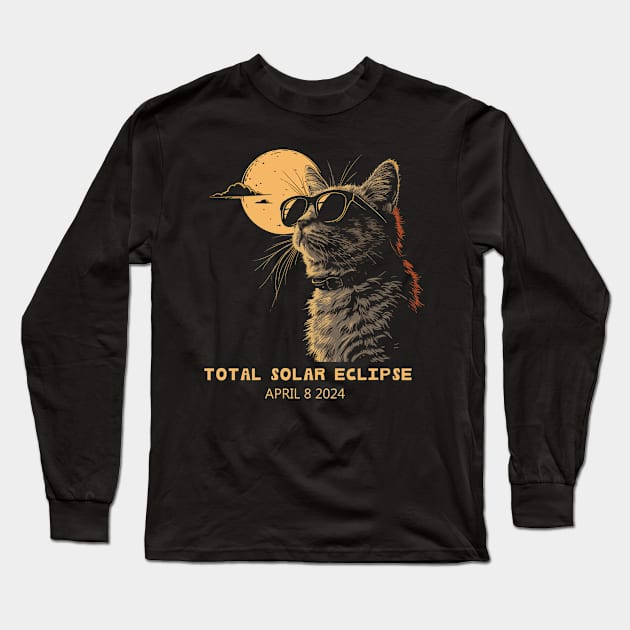 Total Solar Eclipse 2024 Long Sleeve T-Shirt by Sabahmd